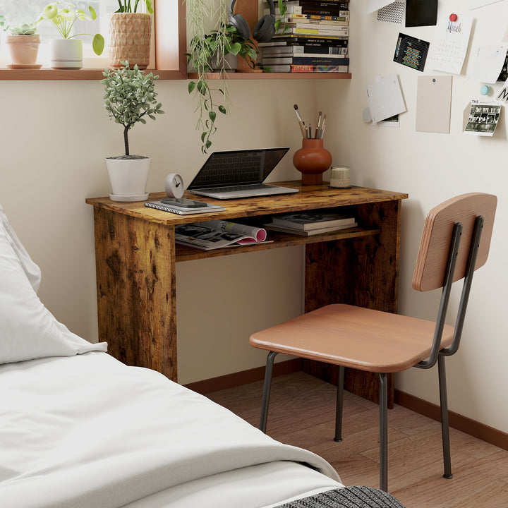 Boxy Work Desk, with Shelf - Wood-Effect
