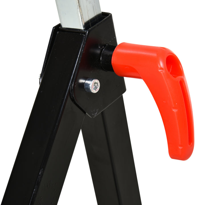 MCL Folding Roller Stand, Material Support Pedestal with Ball Bearing Roller Height Adjustable Portable, Metal Construction, Black