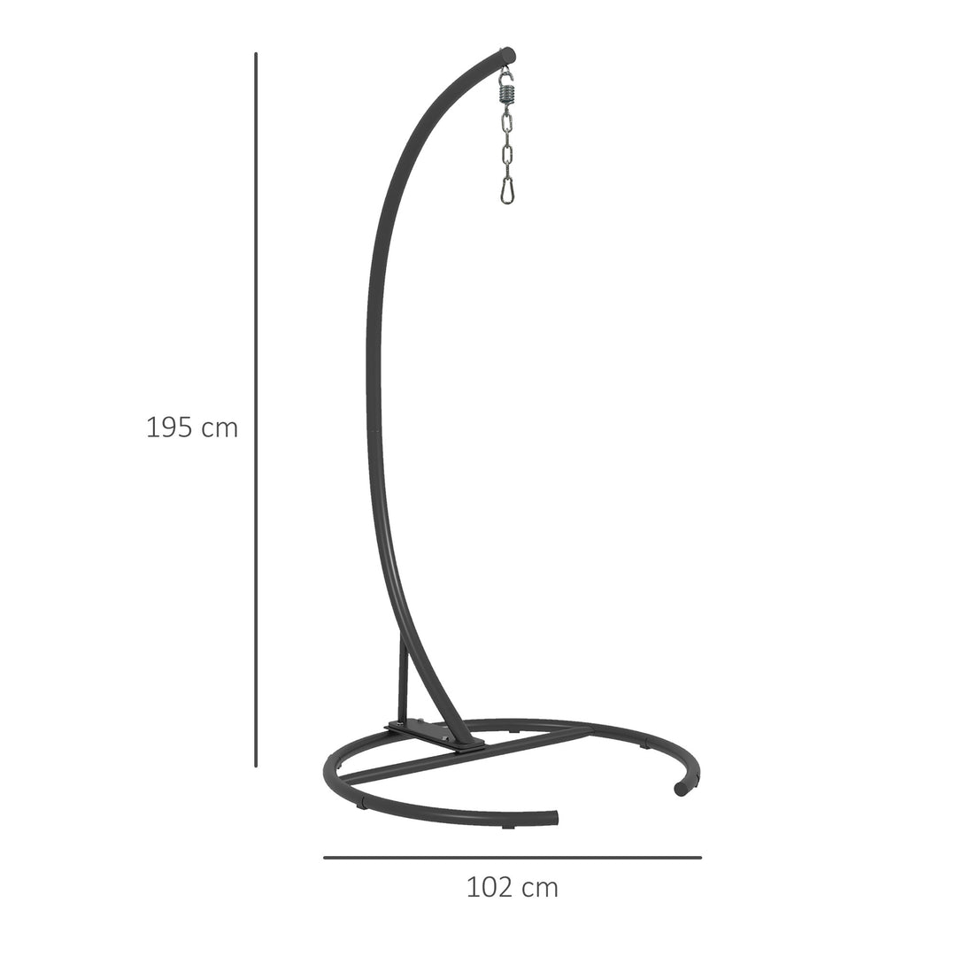 Hanging Hammock Chair Stand with Round Base, C Hanging Swing Stand Frame for Swing/Egg/Hammock Chair, Indoor &amp; Outdoor, Heavy Duty 330 lbs