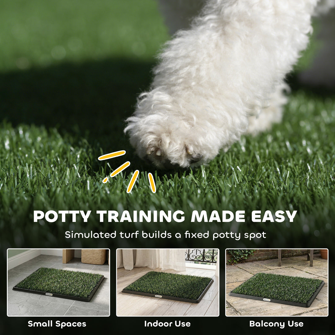 Dog Grass Pee Pad with Tray, Dog Toilet Tray with 2 Artificial Grass - view 4