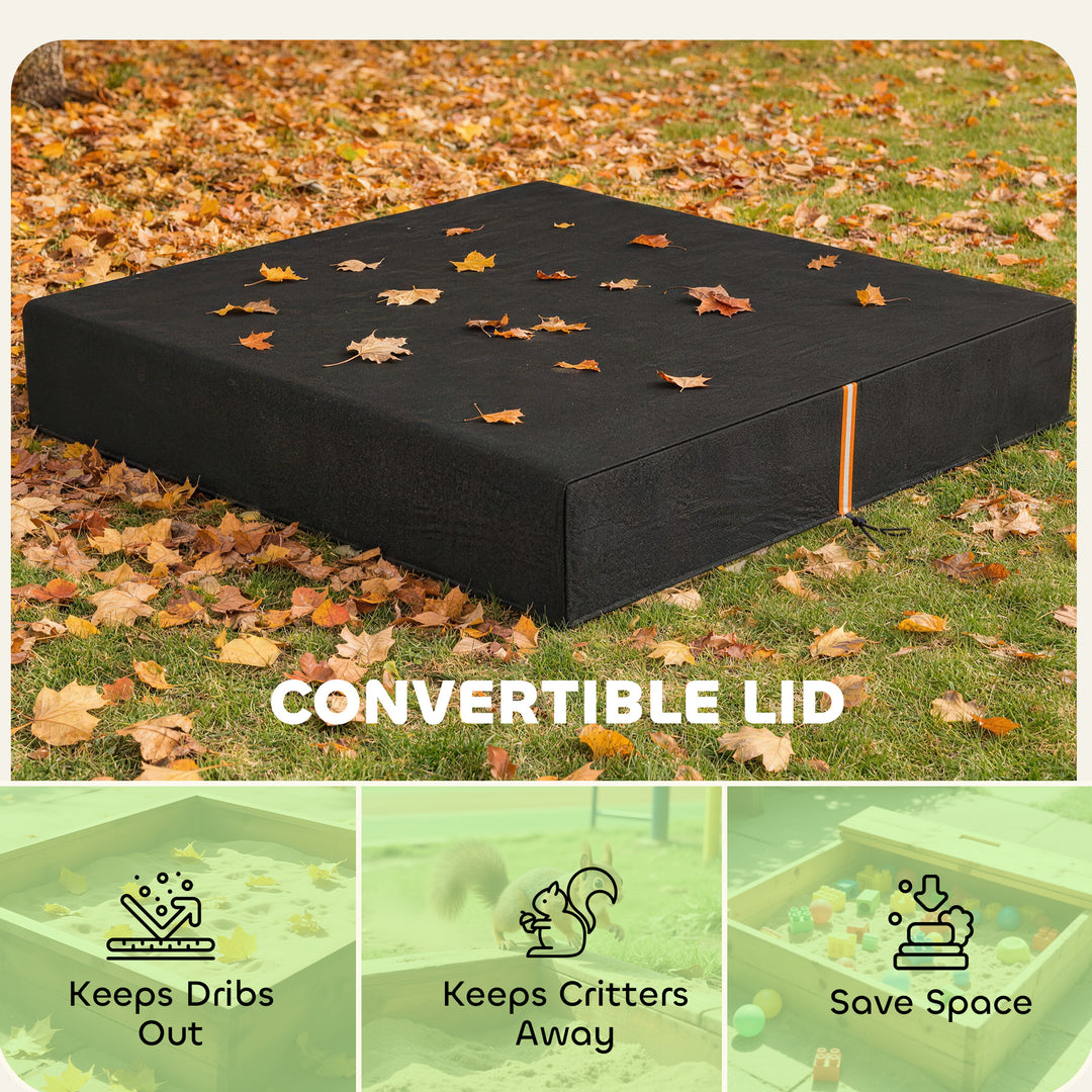 Sandbox Cover, Square Sandpit Cover Waterproof Dustproof UV Protection