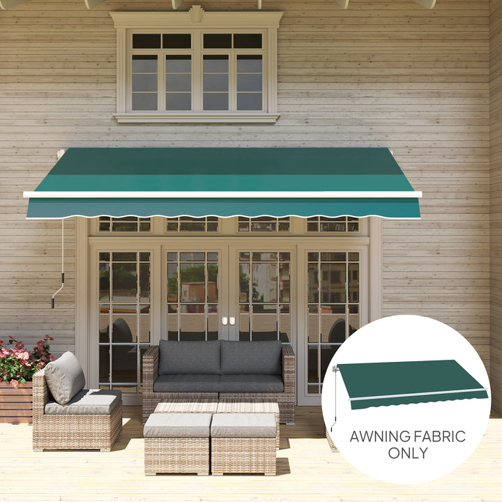 Awning Replacement Canopy, Water Resistant UPF 50+ Sun Shade Cover for 3 x 2.5 m Garden Awning (Fabric Only), Green