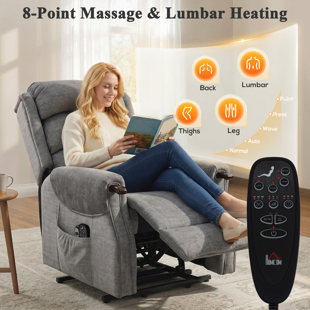 Power Lift Recliner with Vibration Massage and Heat, Lift Chair for Ta