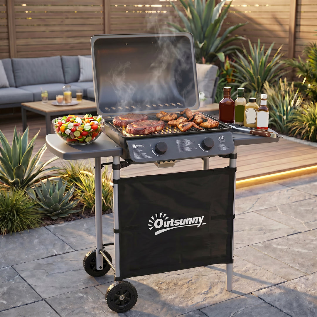 2 x 2.8kW Burner Gas BBQ - Grey