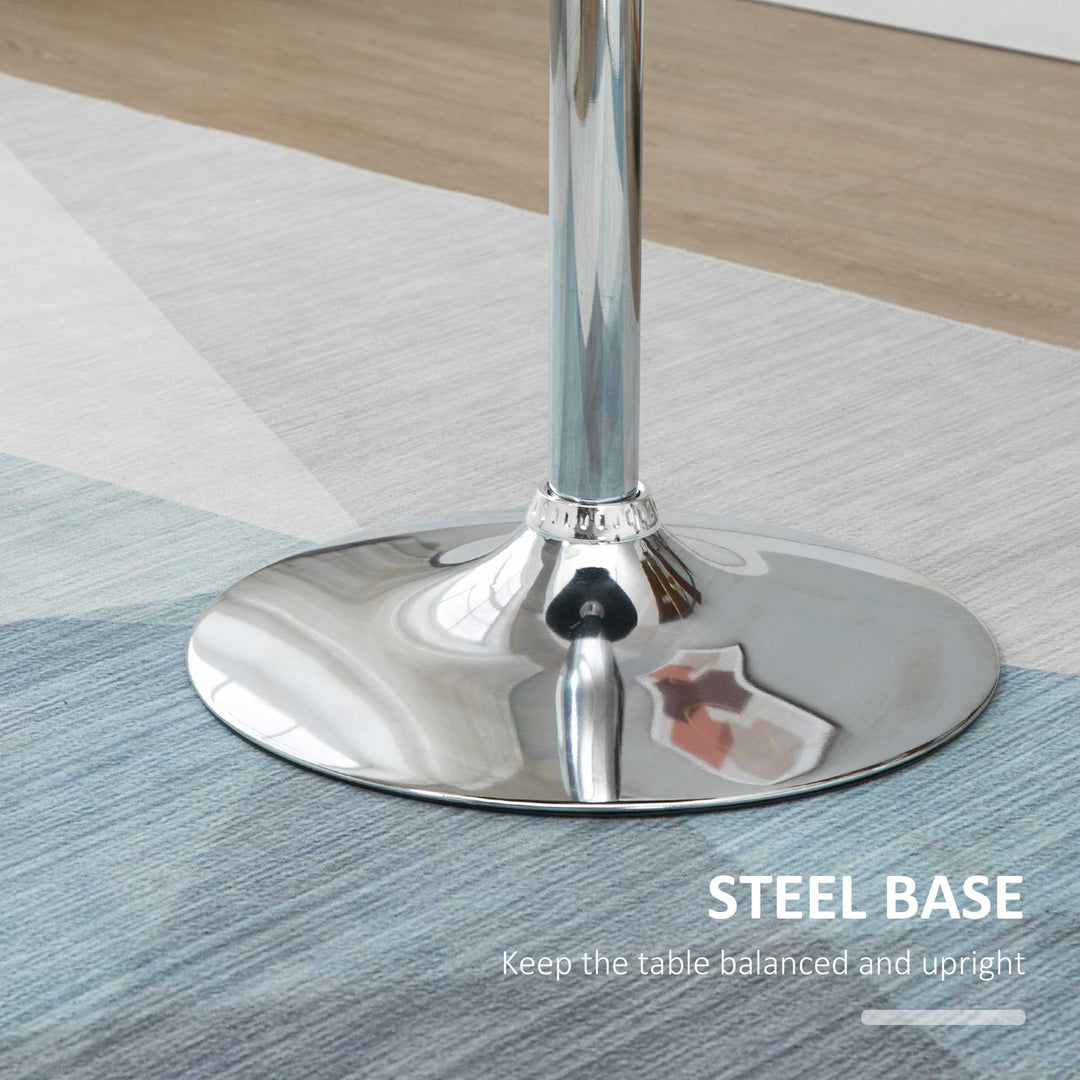 MCL Round Height Adjustable Bar Table Counter Pub Desk with Metal Base for Home Bar, Dining Room, Kitchen, Black