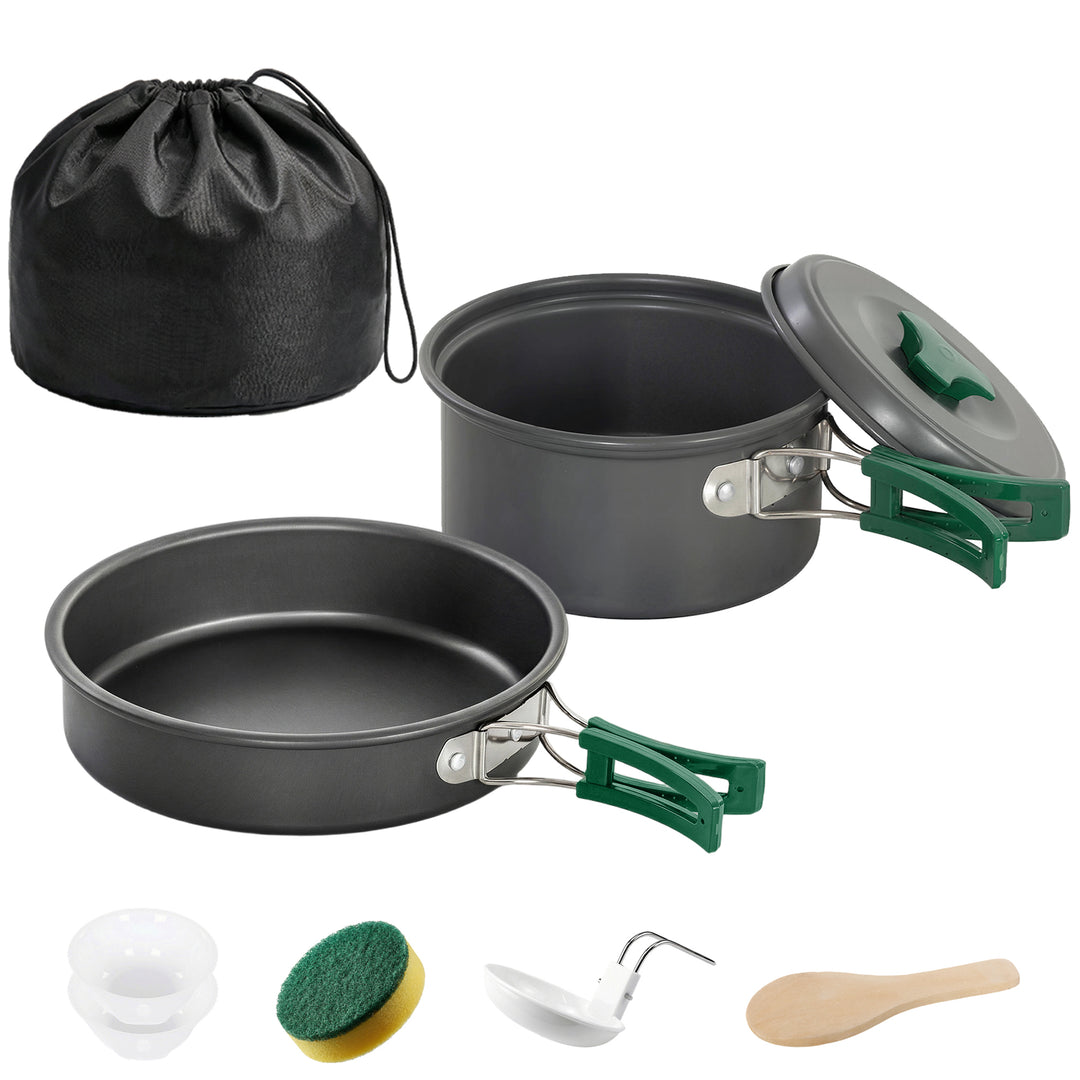 Camping Cookware Set, 8-Piece Ultralight Camping Cooking Kit with Anti