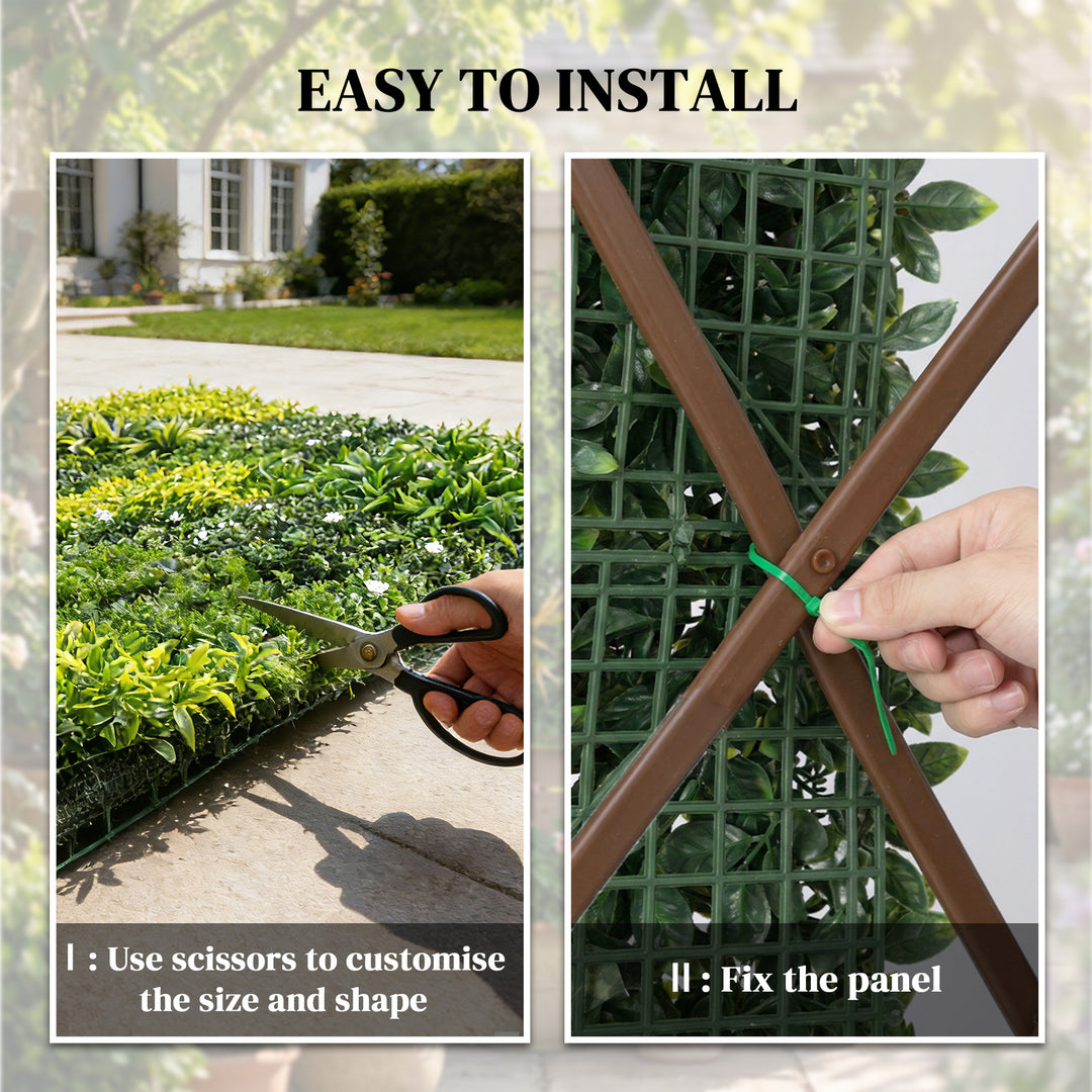 Artificial Plant Wall Panel, 100x100 cm Artificial Grass Backdrop Wall