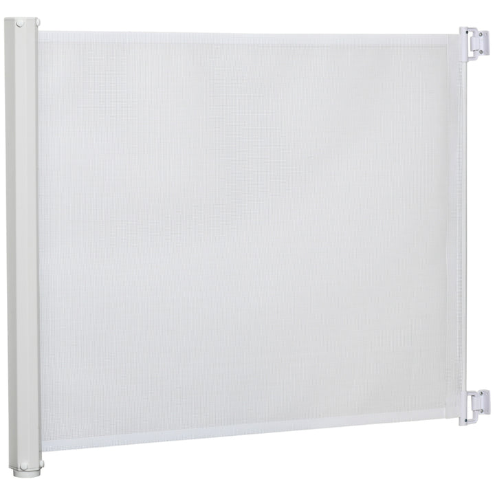 Retractable Stair Gate, Dog Pet Barrier, for Doorway, Staircase, Hallway - White