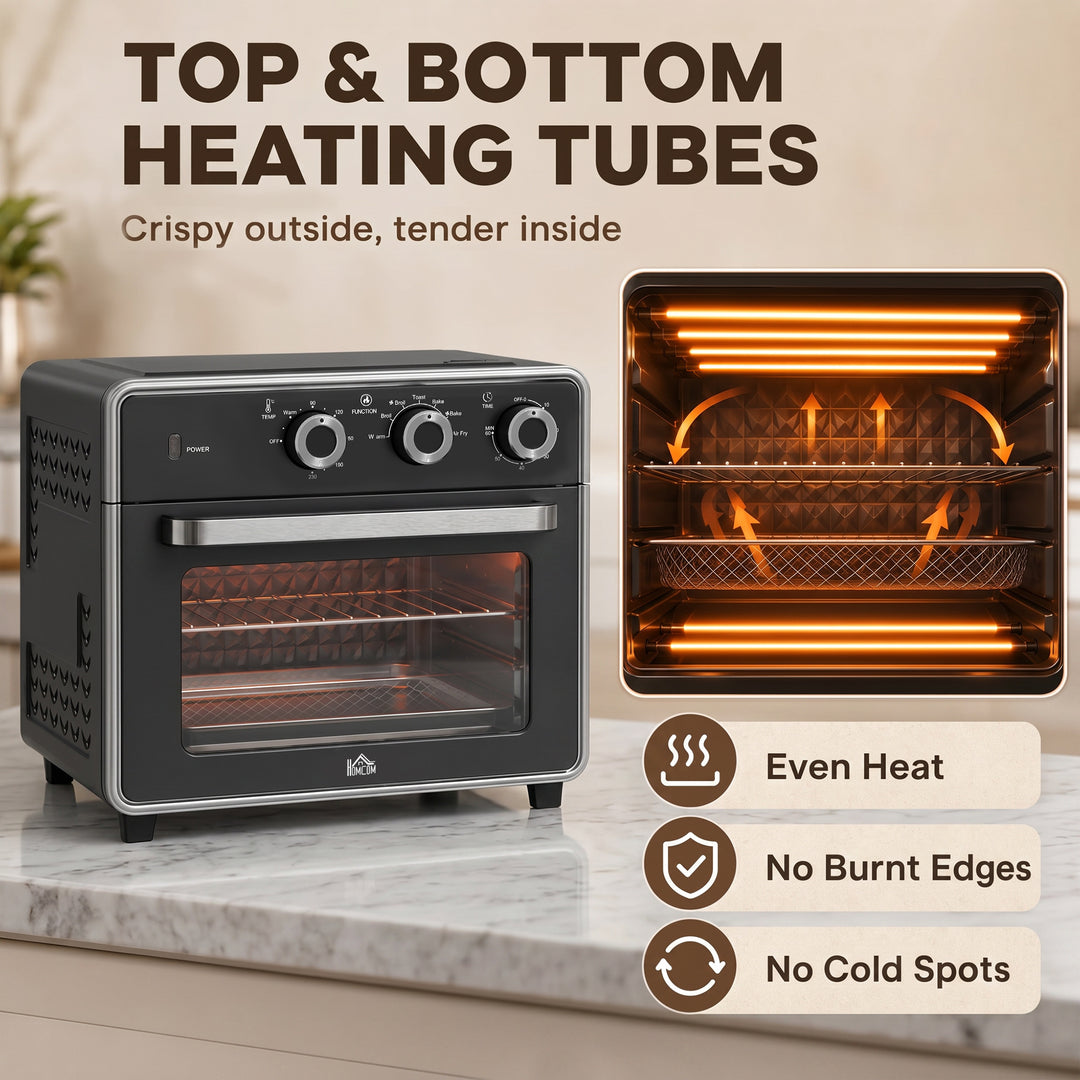 20L 90-230°C Mini Convection Oven, with Air Fry Function - Black - view 4