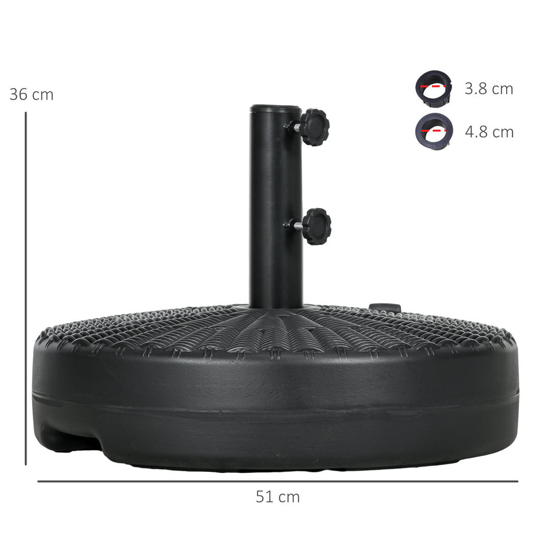 29kg Water/Sand Filled Rattan-Effect Parasol Base
