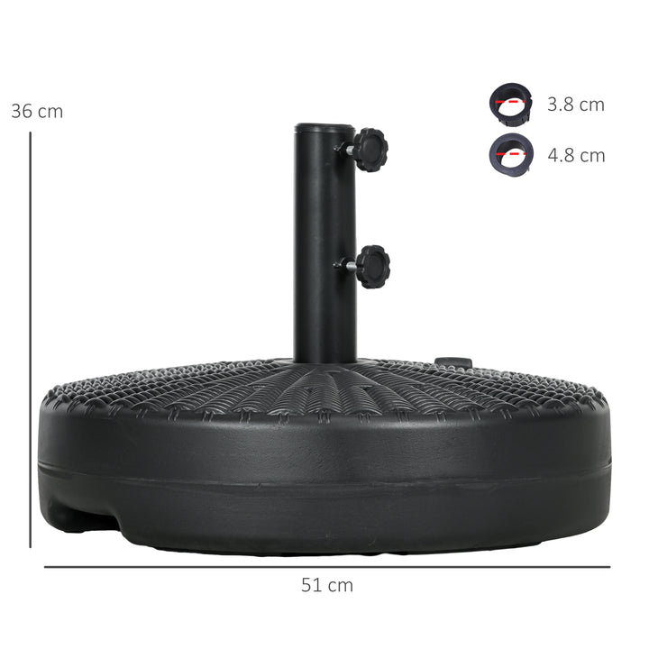 29kg Water/Sand Filled Rattan-Effect Parasol Base