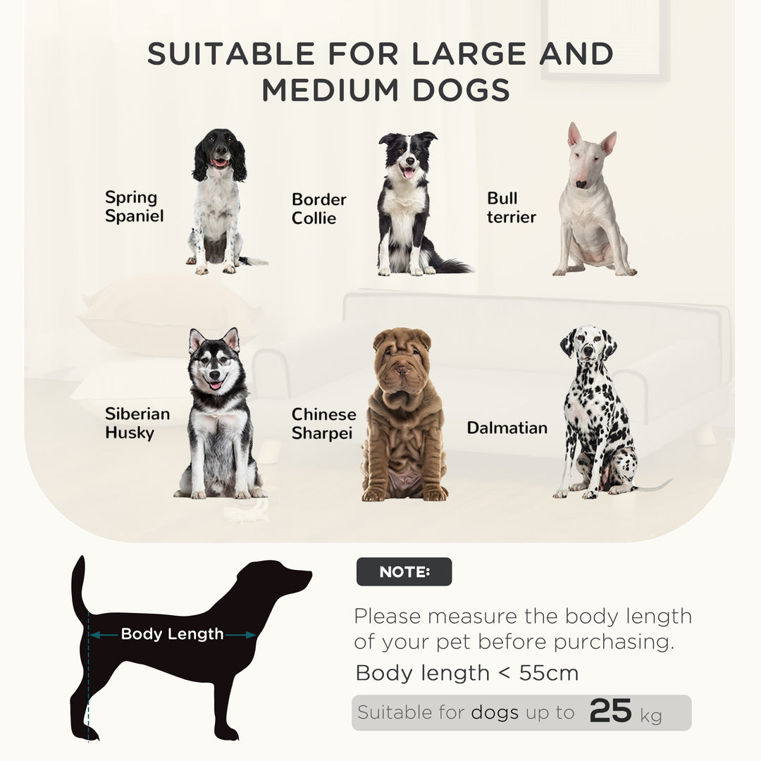 Dog Sofa, with Wooden Legs, Water-Resistant Fabric, for Medium & Large Dogs - Grey