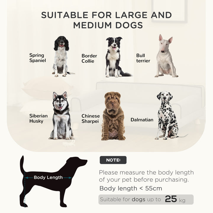 Dog Sofa, with Wooden Legs, Water-Resistant Fabric, for Medium & Large Dogs - Grey