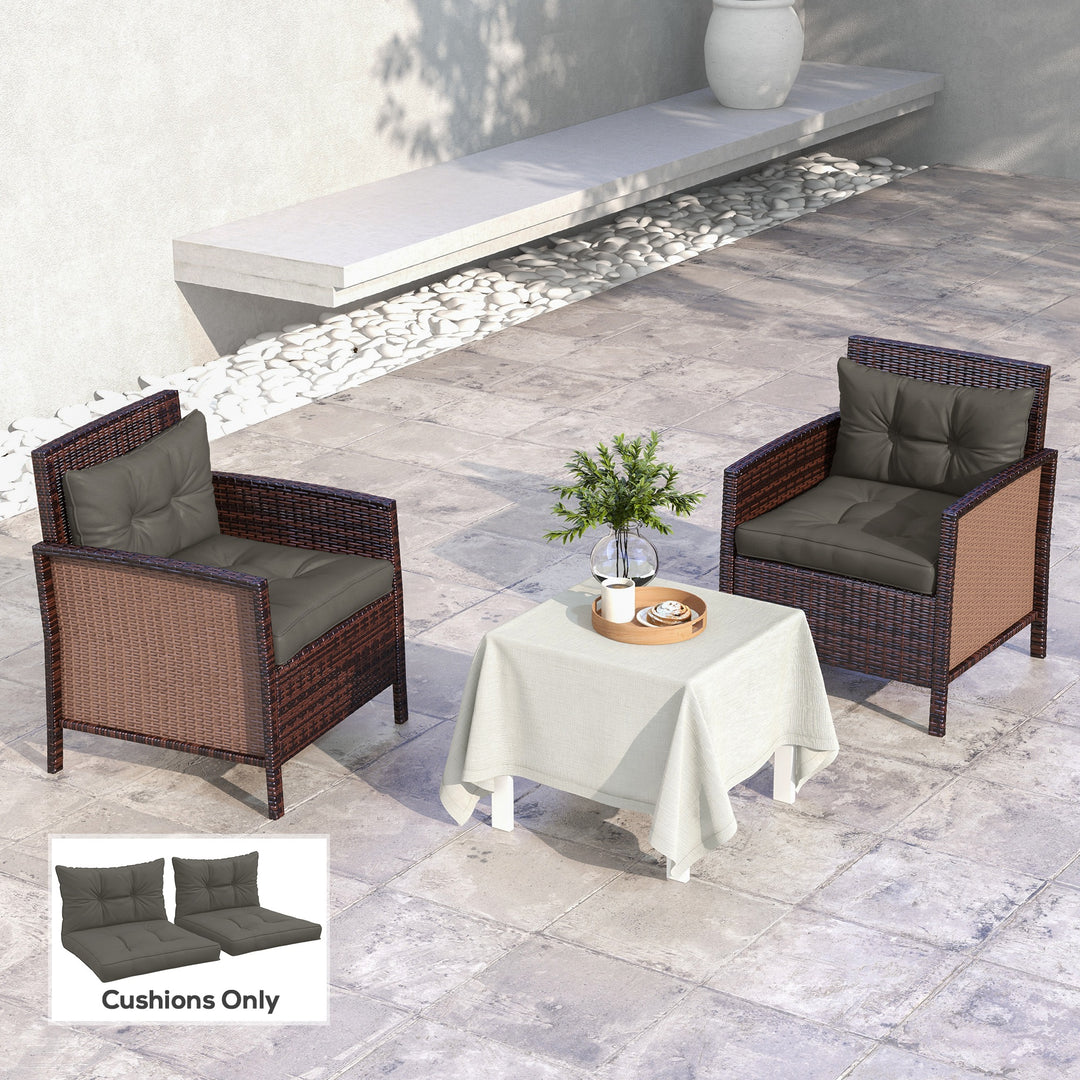 2-Piece Seat Cushions Back Pillows Replacement, Patio Chair Cushions Set for Indoor Outdoor, Charcoal Grey