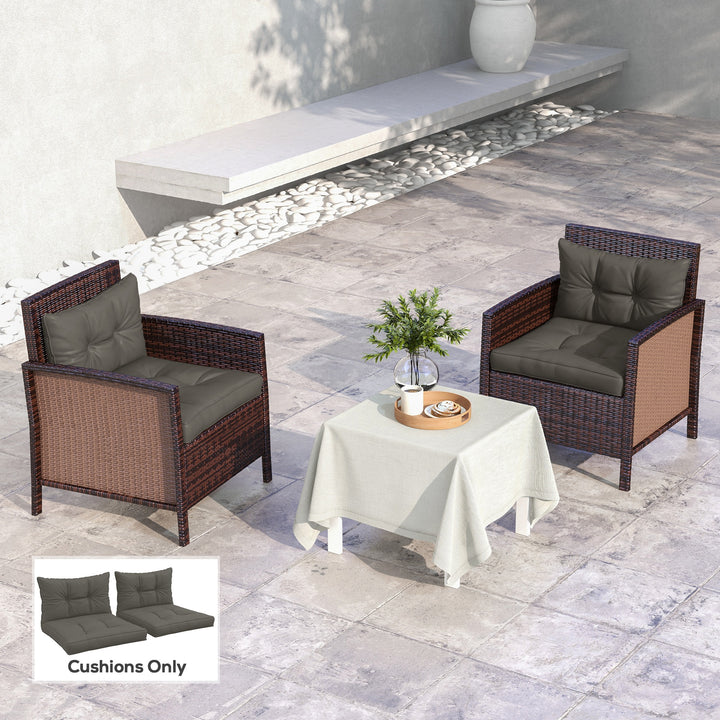 2-Piece Seat Cushions Back Pillows Replacement, Patio Chair Cushions Set for Indoor Outdoor, Charcoal Grey