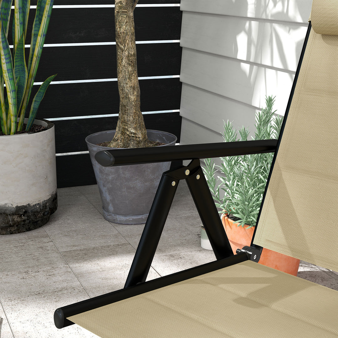 Set of Two Padded Garden Chairs - Khaki