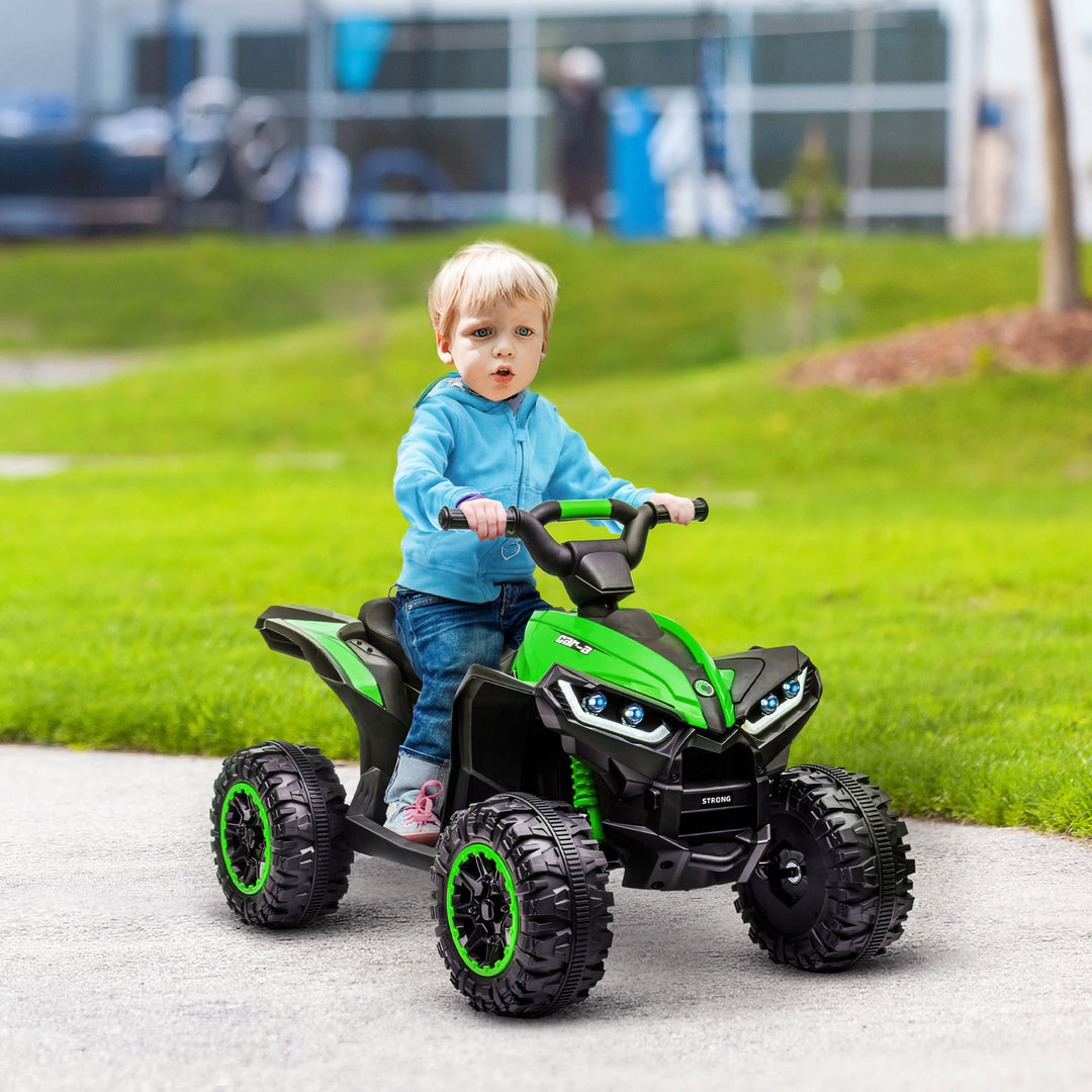 HOMCOM 12V Ride-On Quad Bike w/ Music, Horn, for Ages 3-5 Years - Green | Aosom UK