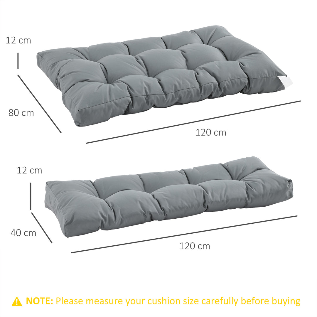 2Pcs Garden Tufted Pallet Cushions Seat Pad Back Cushion Indoor Outdoor Grey
