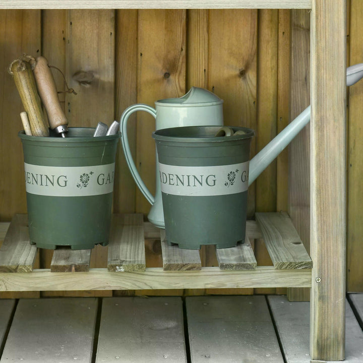 MCL Garden Wooden Planters， Raised Garden Bed with Legs and Storage Shelf Elevated Wooden Planter Box