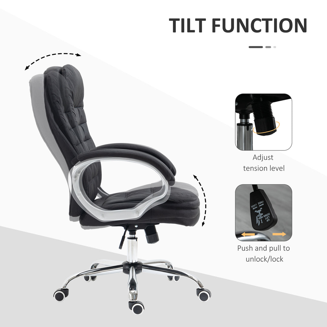 Office Chair Computer Chair Executive Office Chair with Height Adjustable, Comfortable Desk Chair for Home Office Fabric Black