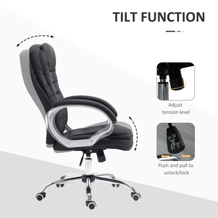 Office Chair Computer Chair Executive Office Chair with Height Adjustable, Comfortable Desk Chair for Home Office Fabric Black