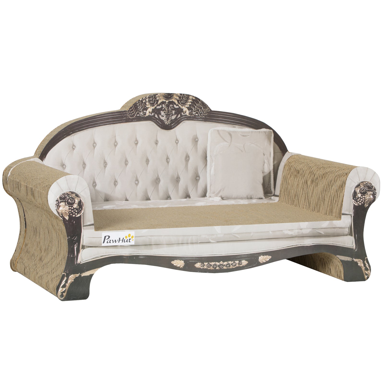 2-in-1 Cat Scratcher with Organic Catnip for Indoor Cats, 29.5 x 56 x 26cm, Brown