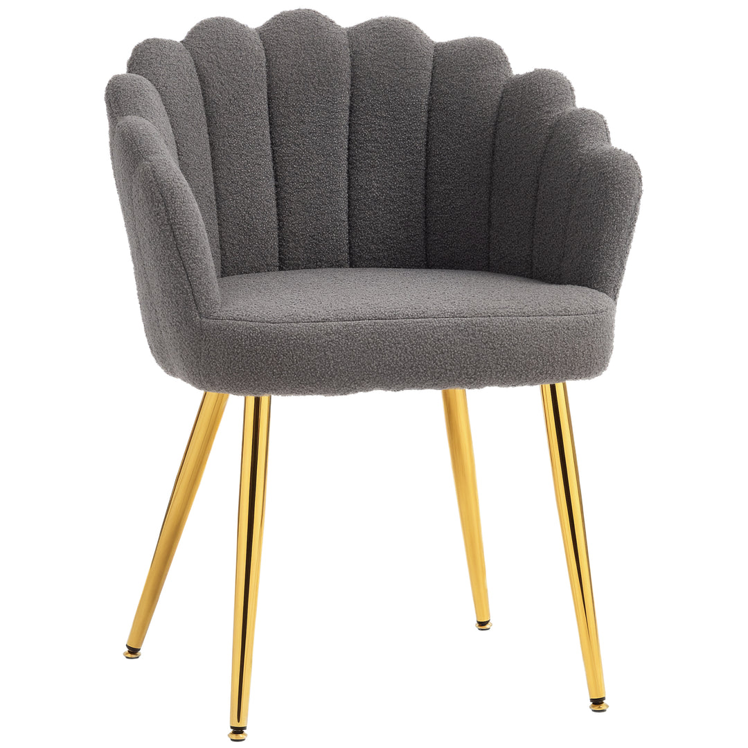 Lounge Chair Petal-Back Armchair Metal Metal Legs for Living Room Bedr