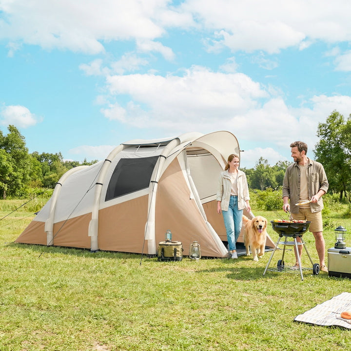 Inflatable Camping Tent w/ Air Pump, Easy Setup 2-3 Person Blow Up Ten