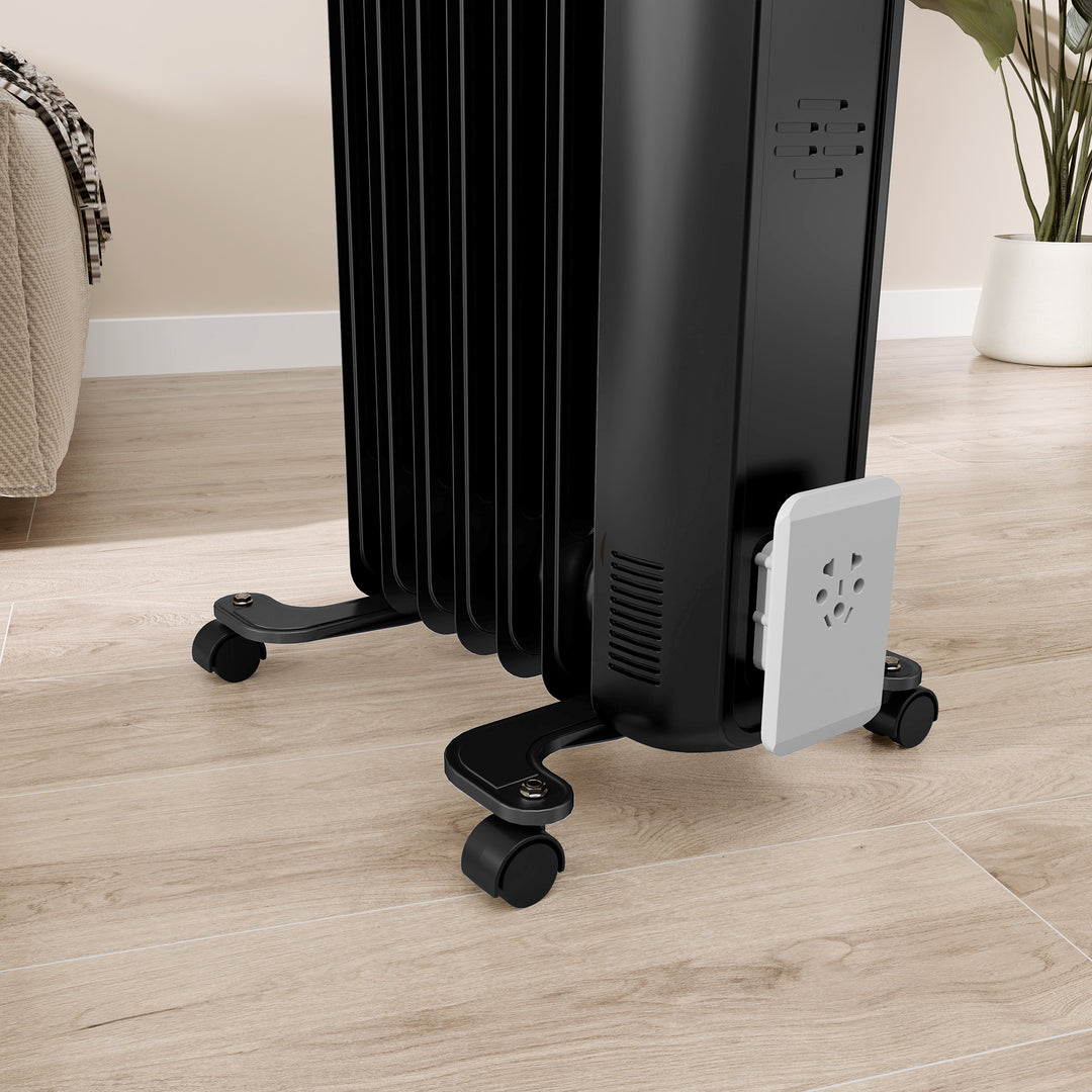 1.5kW Seven Fin Oil-Filled Radiator - Black