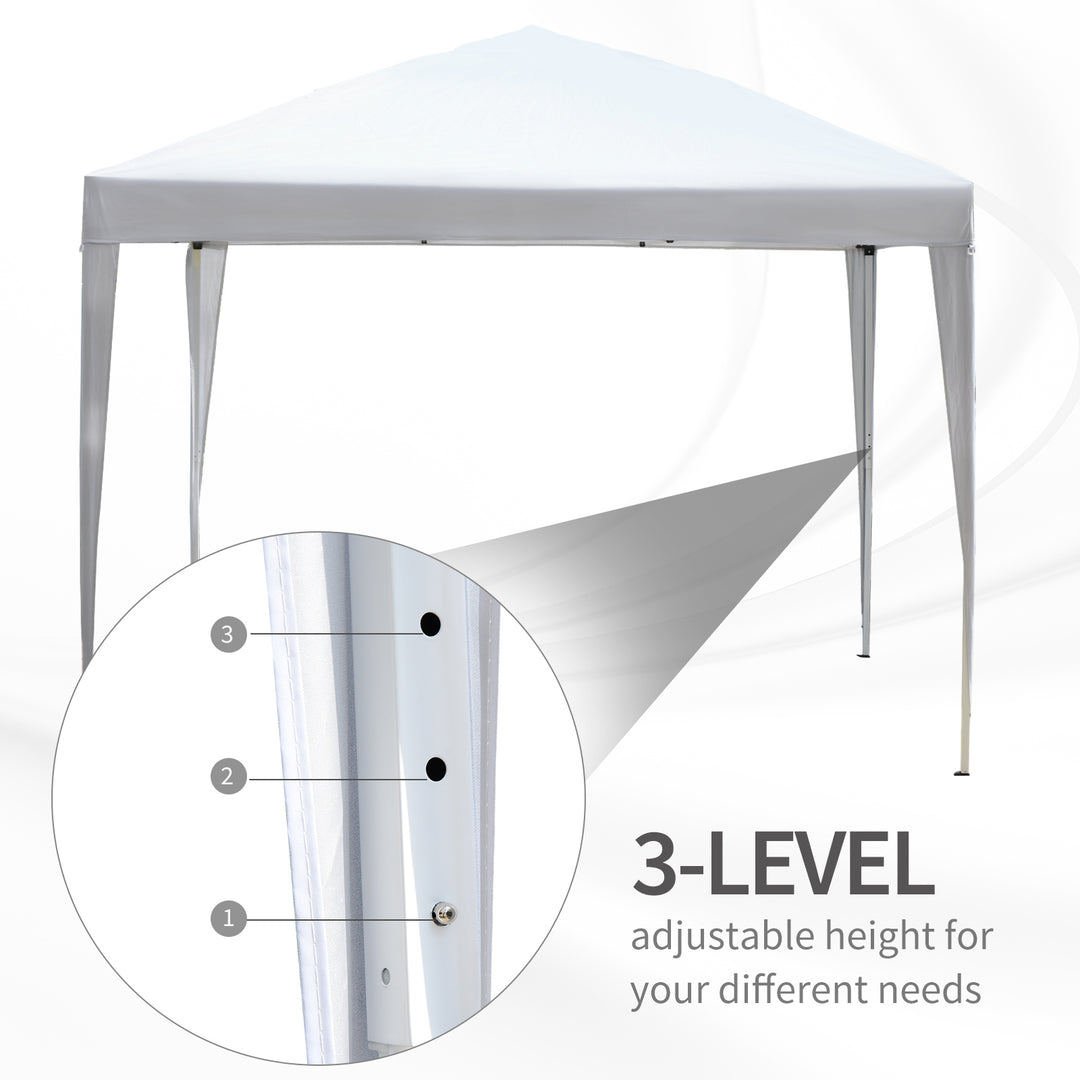 3 x 3M Garden Pop Up Gazebo Height Adjustable Marquee Party Tent Wedding Canopy with Carrying Bag, White