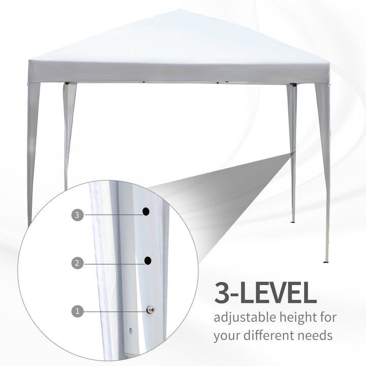 3 x 3M Garden Pop Up Gazebo Height Adjustable Marquee Party Tent Wedding Canopy with Carrying Bag, White