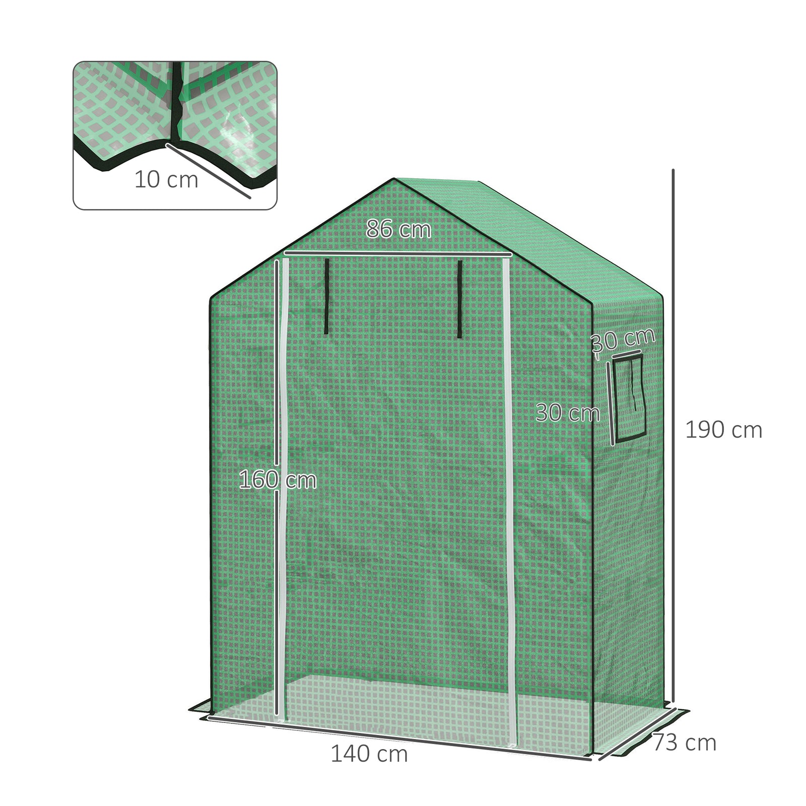 Greenhouse Cover Replacement Walk-in PE Hot House Cover with Roll-up D