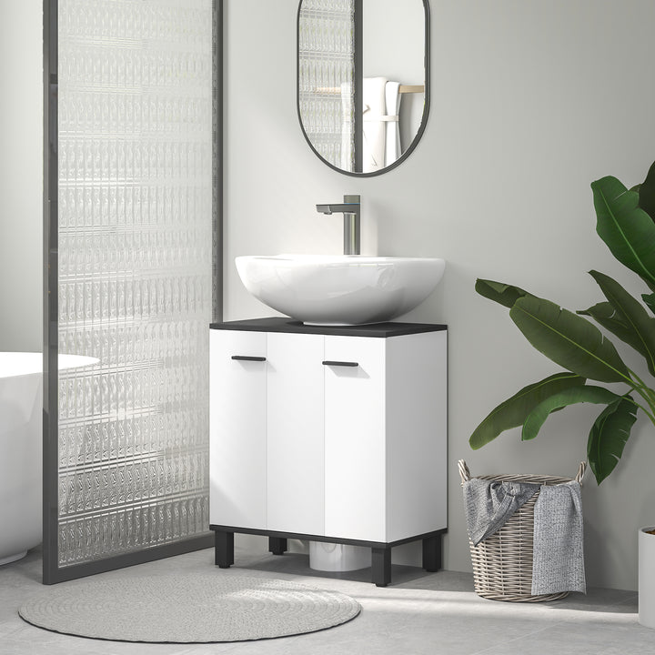 Modern Under-Sink Bathroom Cabinet - High Gloss White