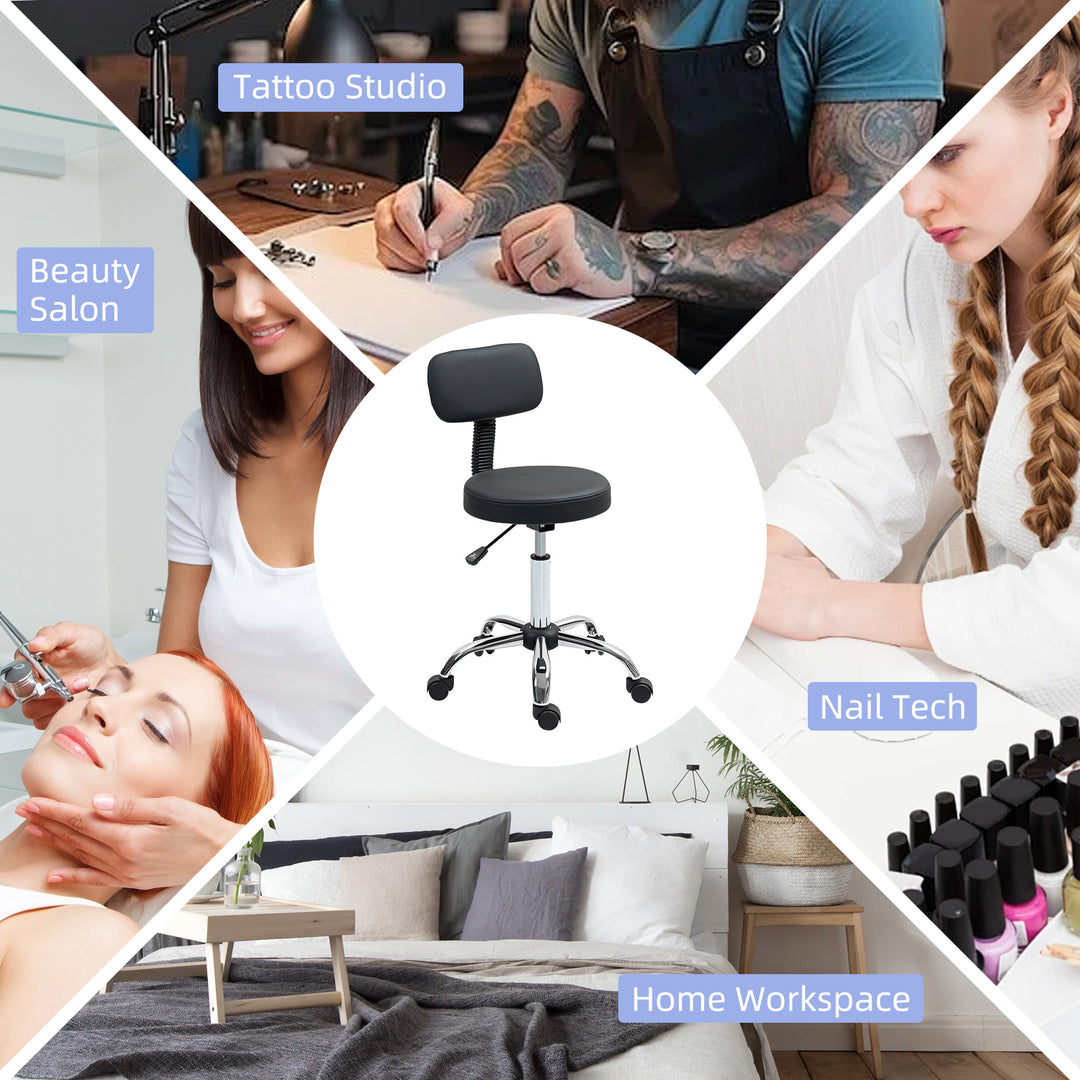 360° Swivel Seat Salon Stool - Black