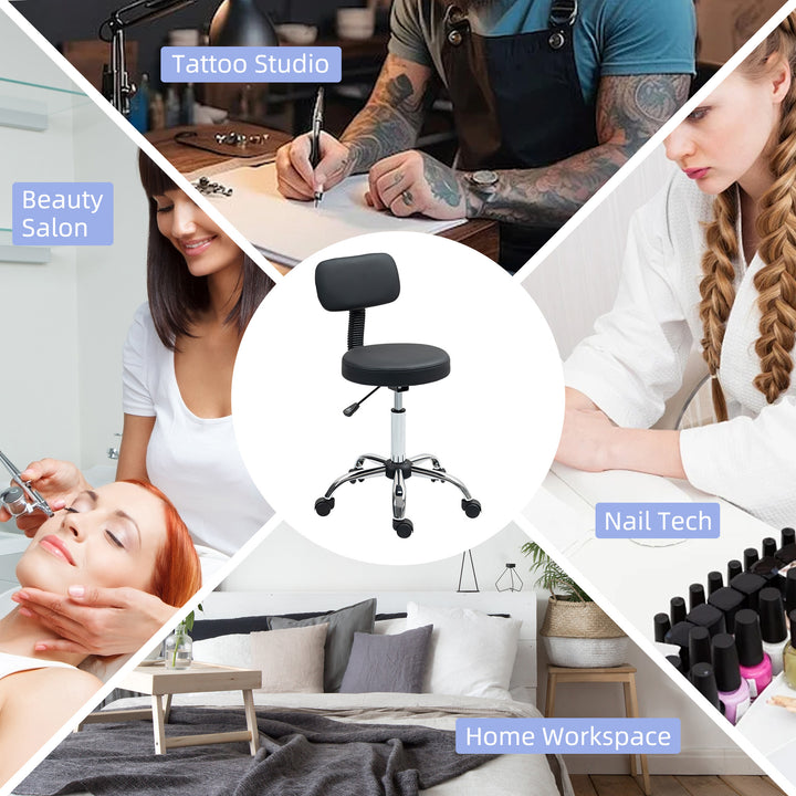 360° Swivel Seat Salon Stool - Black