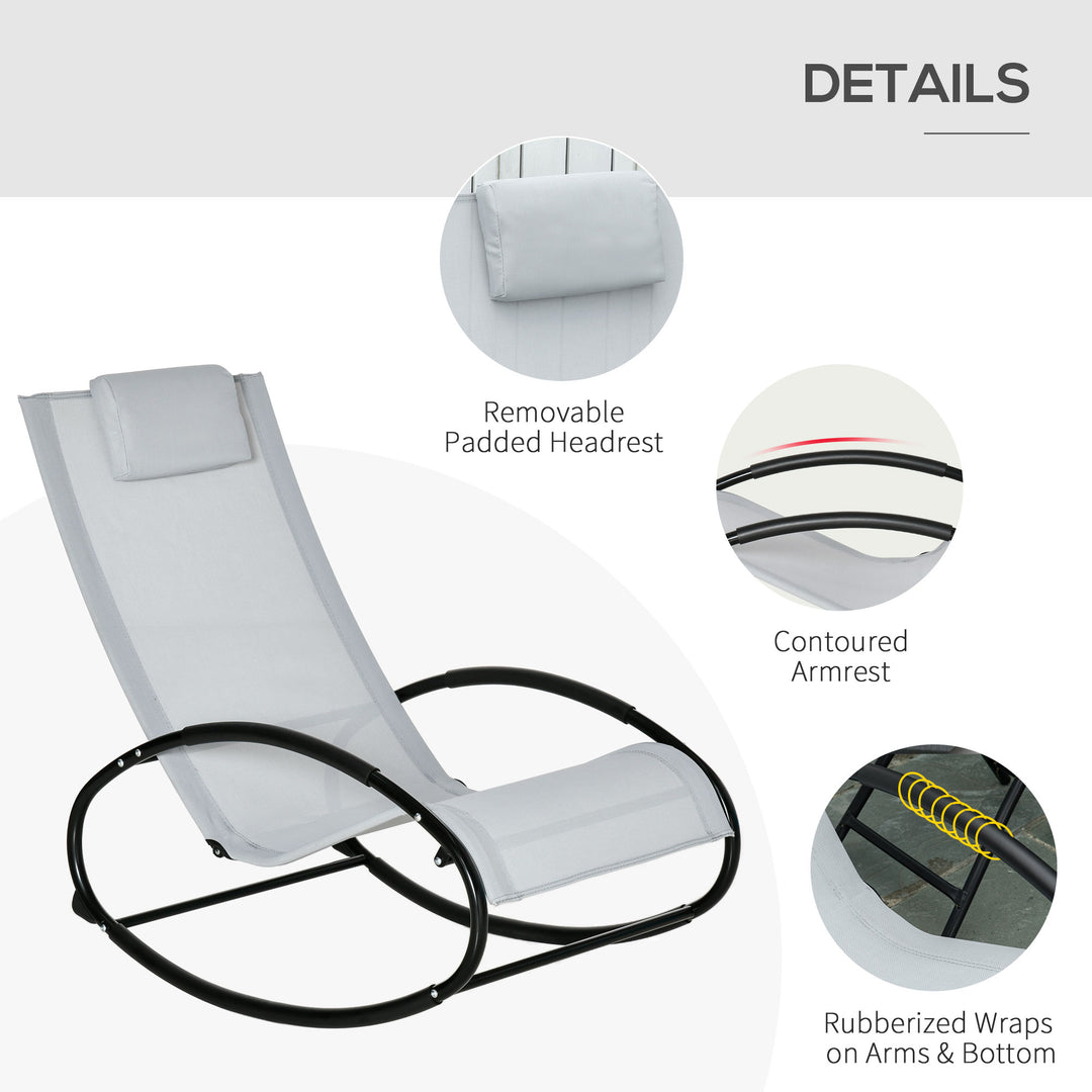Outdoor Rocking Chair Sun Lounger Recliner Rocker with Texteline Fabri
