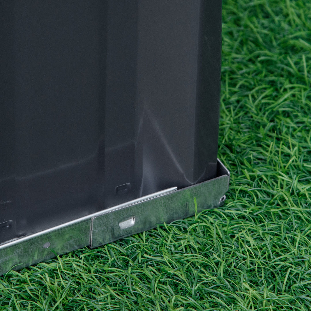 MCL 3 Tier Raised Garden Bed, Metal Elevated Planer Box Kit Flower Pot w/ A Pairs of Glove for Garden, Patio to Grow Vegetables, Herbs, Flowers, 118 x 118 x 62 cm, Grey