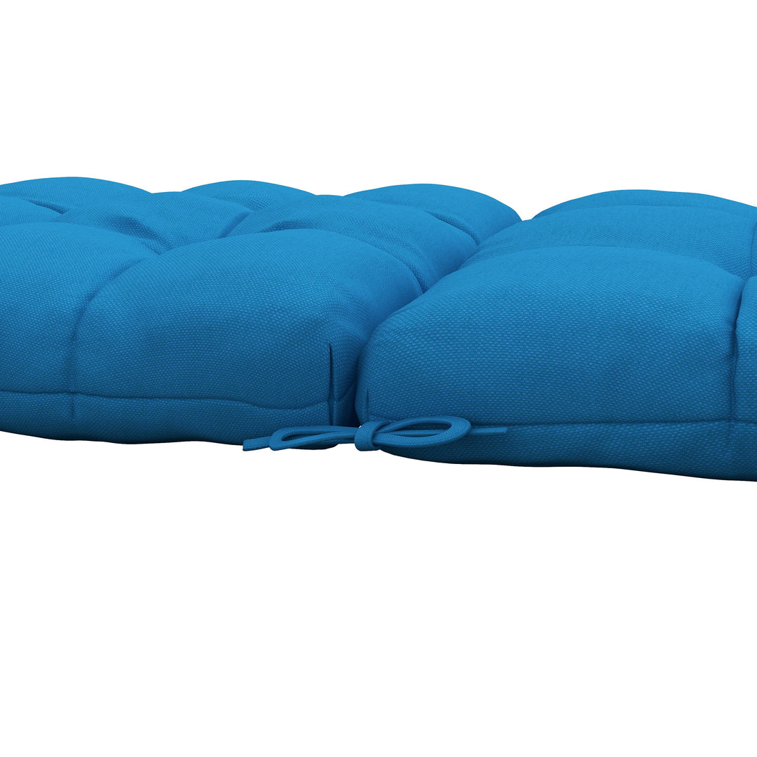 2-Piece Seat Cushion Replacement with Backrest, Garden Patio Chair Cushions Set with Ties, Blue