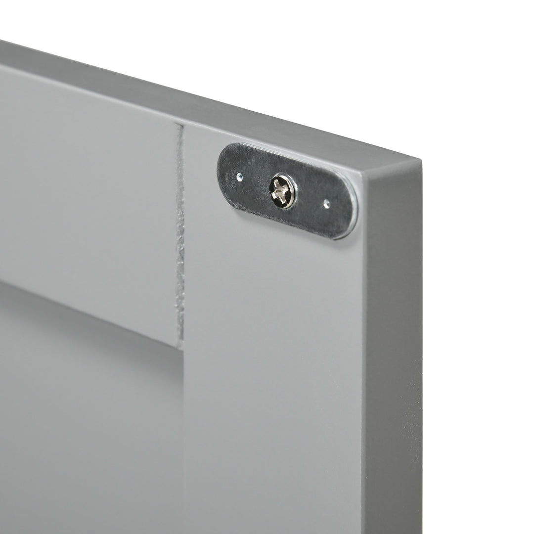 MCL Pedestal Under Sink Cabinet with Double Doors, Modern Bathroom Vanity Storage Unit with Shelves, Light Grey