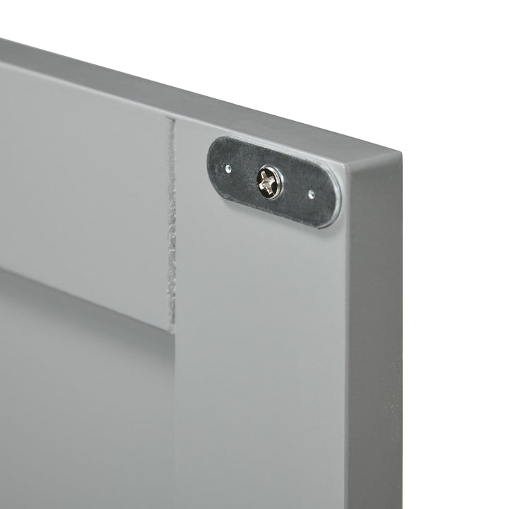 MCL Pedestal Under Sink Cabinet with Double Doors, Modern Bathroom Vanity Storage Unit with Shelves, Light Grey