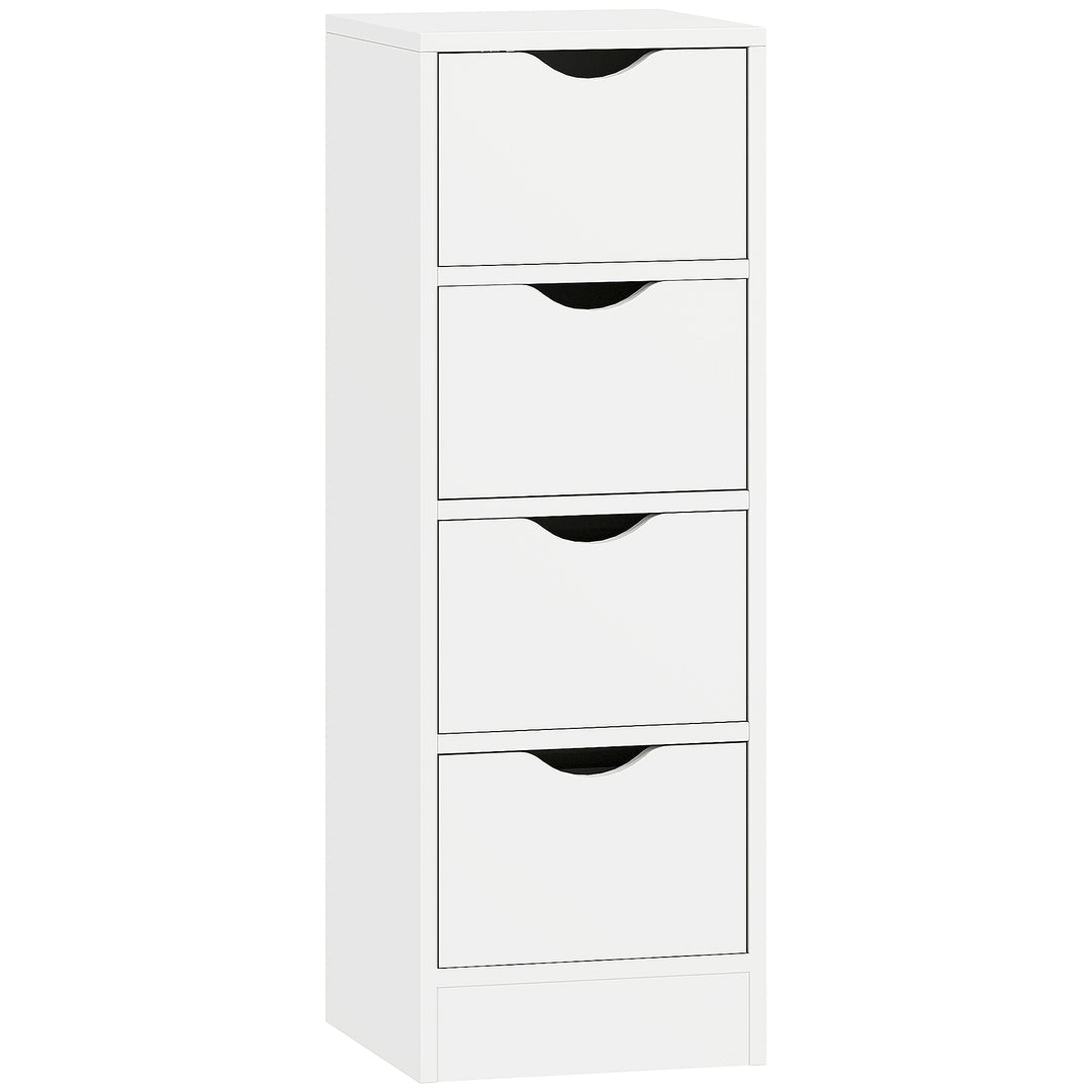 4-Drawer Bathroom Cabinet, Freestanding Narrow Storage Cabinet with Gr