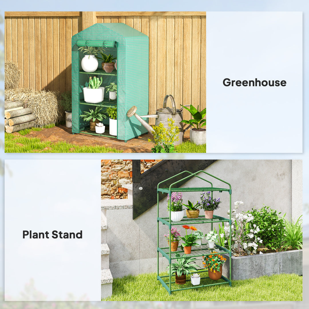 3 Tier Mini Greenhouse Portable Garden Grow House with Roll Up Door an