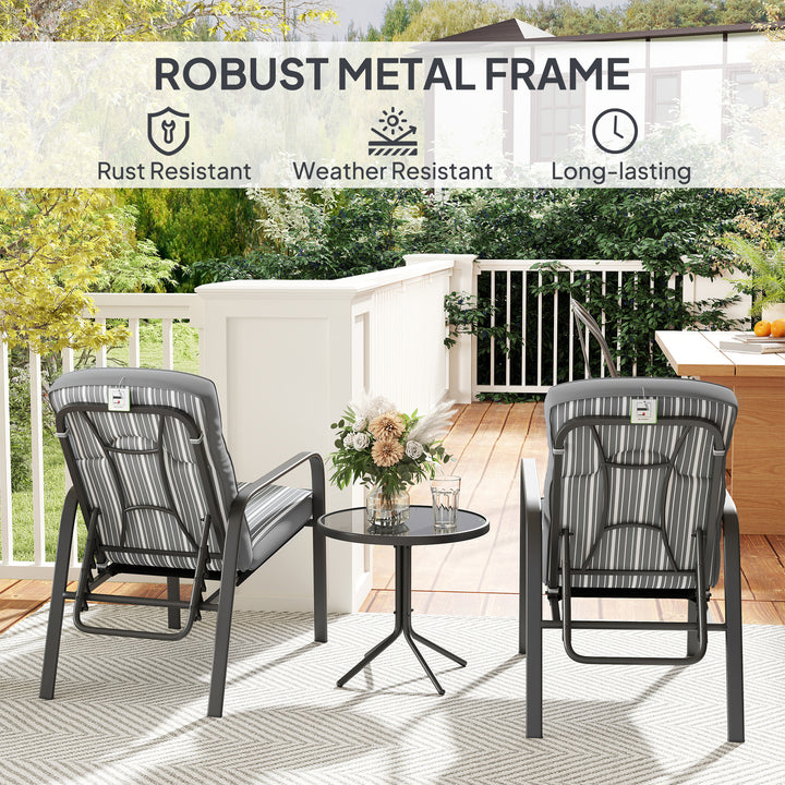 Three-Piece Reclining Chair Set - Grey