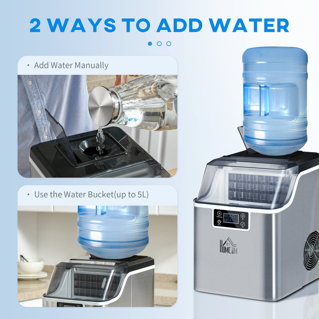 MCL 3.2L Compact Ice Machine, with LCD Screen and Accessories - Silver-Tone