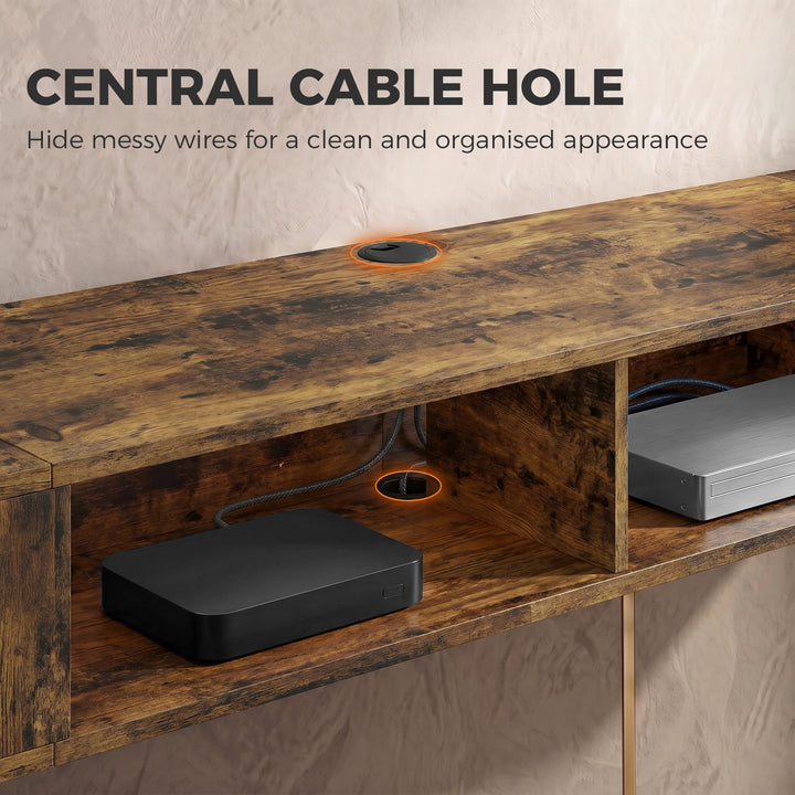 Wall Mounted TV Stand with RGB LED Lights, Floating Entertainment Cent
