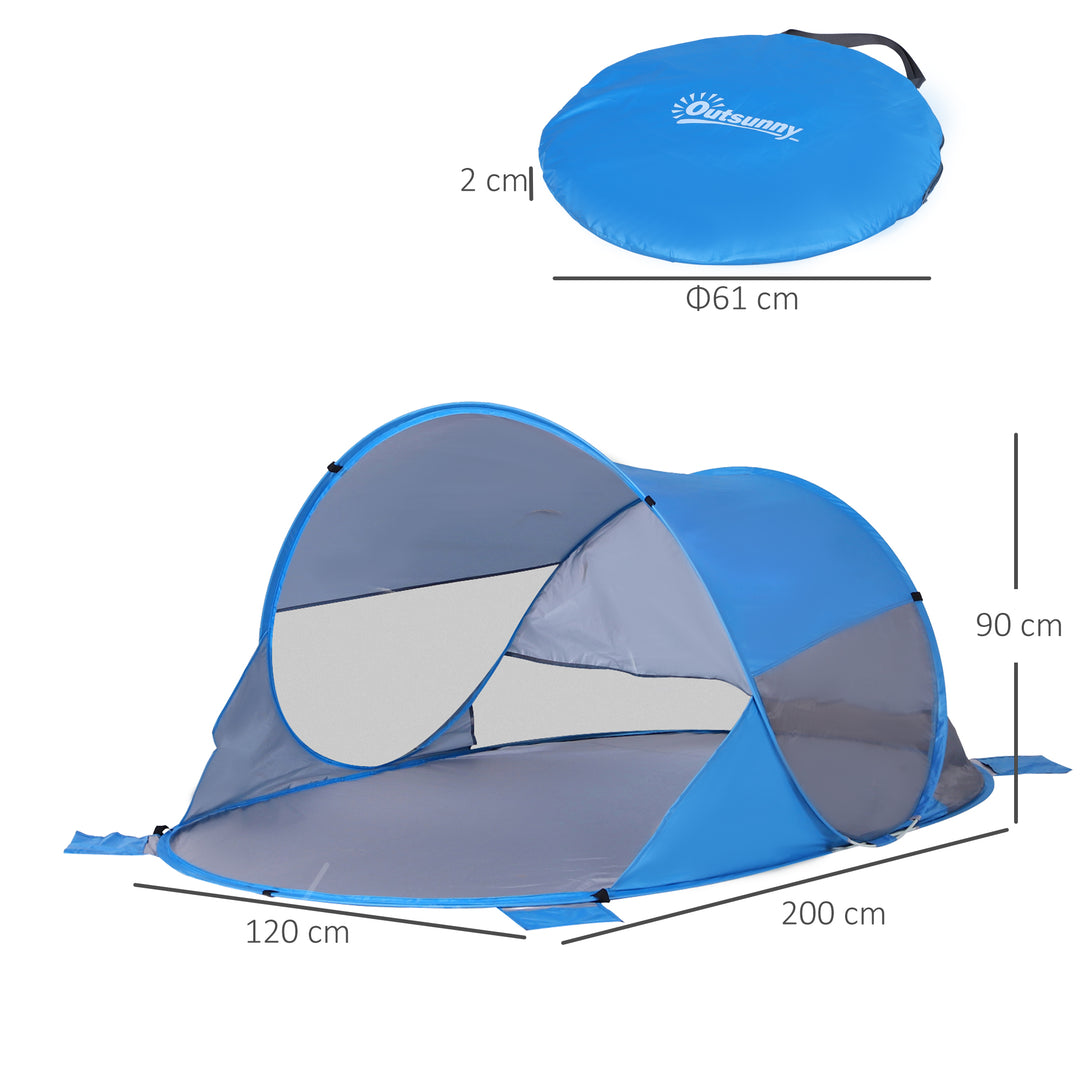 MCL Fibreglass Frame 2 Person Pop-Up Lightweight Camping Tent Blue