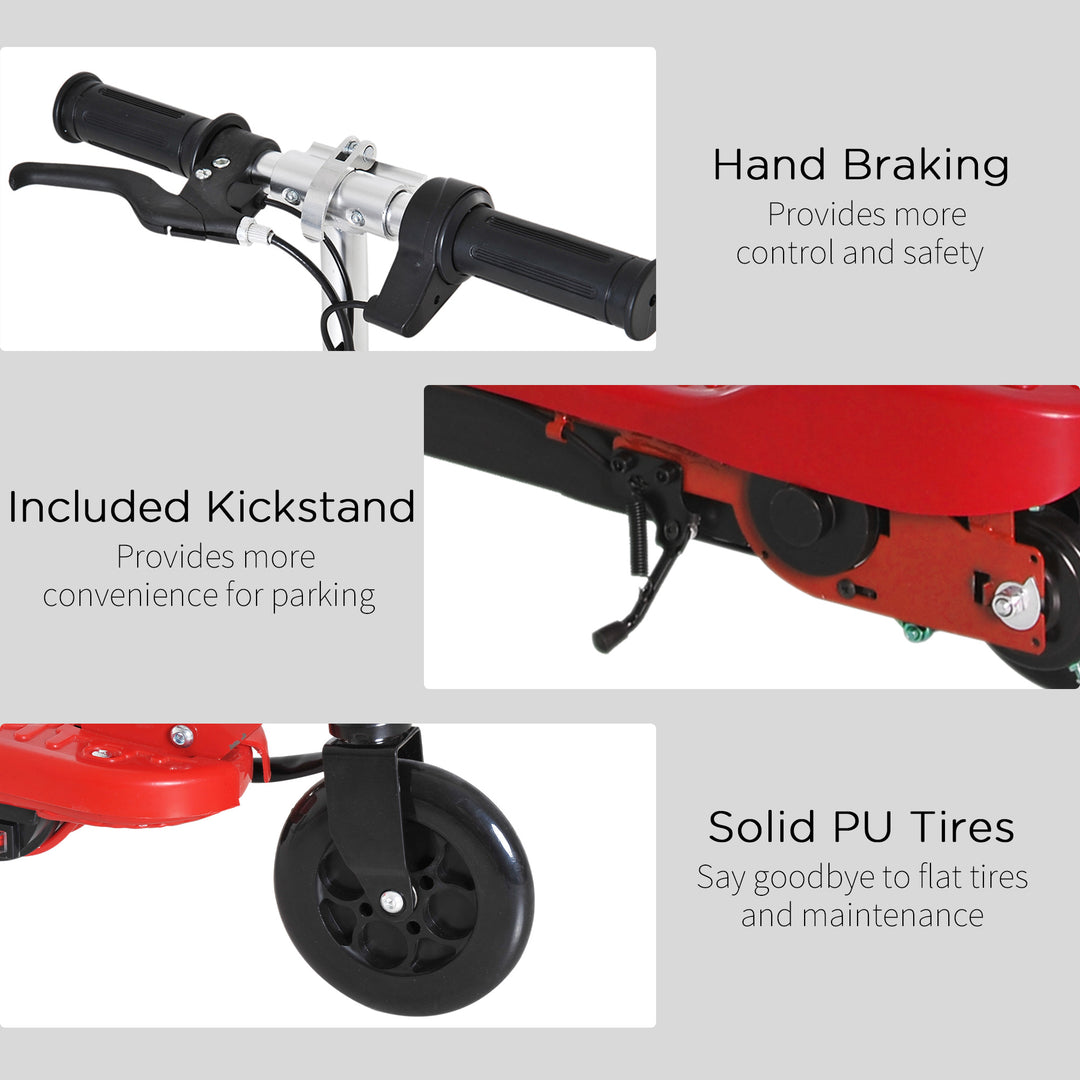 HOMCOM Kids Folding Electric Bike Children E Scooter Ride on Toy 2x12V Recharge Battery 120W Adjustable Height Wheels Suitable for 7-14 yrs | Aosom UK