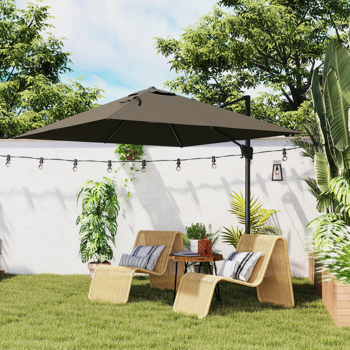 Patio Offset Parasol Umbrella - Tan