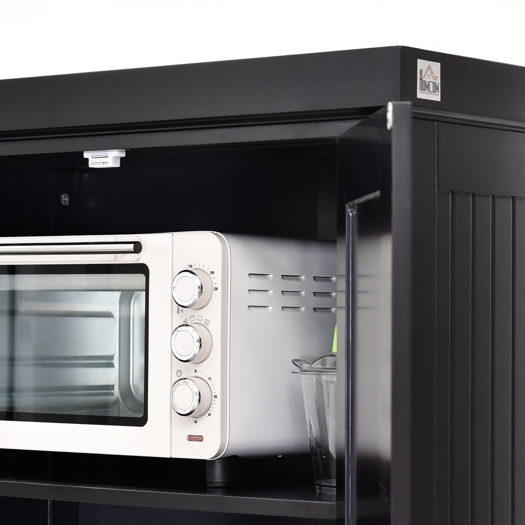 Freestanding Multi-Storage Kitchen Cabinet - Black