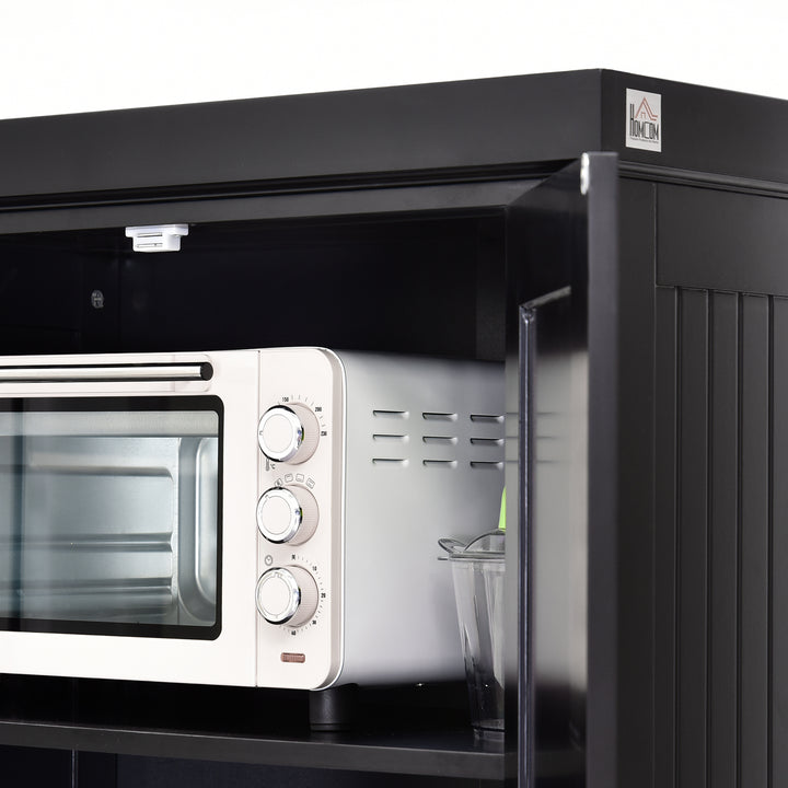 Freestanding Multi-Storage Kitchen Cabinet - Black